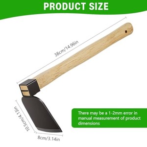 Houe de jardin légère en bois d'acacia, vente en gros |   Outil de désherbage à lame en acier trempé - Product Image 3