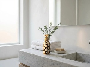 Distributeur de savon en laiton design, élégant et moderne, accessoire de salle de bain parfait pour la maison de luxe, idéal pour le lavabo et le comptoir, pompe à savon liquide. - Product Image 3