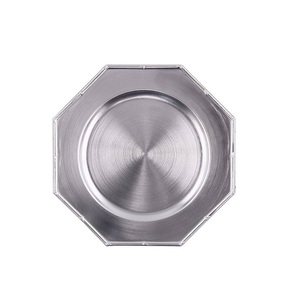 Plato de Presentación Octogonal Plateado, Diseño Minimalista, Vajilla para Mesa de Comedor, Platos Metálicos para Exhibición de Alimentos y Suministros para Eventos - Product Image 1