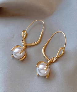 925 Sterling <b>Silver</b> 18K Gold Vermeil 8mm Natural Fresh Water Pearl Twisted Wire <b>Hoop</b> <b>Earrings</b> for Women Christian Jewelry Gifts - Product Image 6