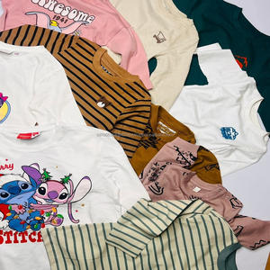 Camiseta para niños, nueva colección otoño-invierno, ropa de verano gruesa de manga corta para niños y niñas, suave, en stock, lote. - Product Image 4