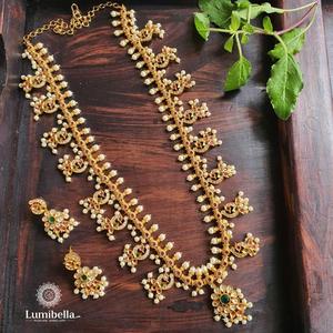 Simple Guttapusalu Women's Alloy Fashion Jewelry Necklace Set for Party Occasions - Product Image 1