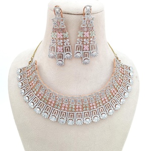 RAY FINE ORNATES 22K Gold Plated Vintage Indian Bridal <b>Necklace</b> Set <b>Ruby</b> Pink Jewelry Wedding Earrings Maang Tikka Statement - Product Image 3