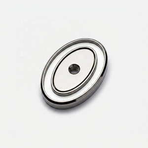 Modern Oval Brass Backplate Furniture Handle <b>Knob</b> Minimalist Design <b>Copper</b> Finish Multi-Function Durable Wardrobe Door Dresser - Product Image 2