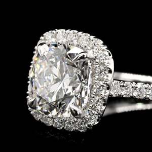 Anillos de Compromiso de Diamantes Cultivados en Laboratorio con Halo de Platino 950 de Lujo, Diseño Personalizado OEM ODM, Etiqueta Privada, 2.00 CT, Color E, Certificado IGI - Product Image 2