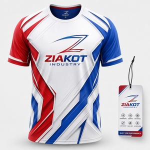 ZIAKOT industry New design Men's Custom Graffiti Pattern Royal-White 3D Performance <b>T</b>-<b>Shirt</b> - Product Image 5