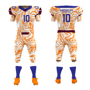 ชุดยูนิฟอร์มอเมริกันฟุตบอลแบบสั่งทำพิเศษ พิมพ์ลายตามต้องการ ชุดกีฬาอเมริกันฟุตบอลสำหรับทีม ระบายอากาศได้ดี เสื้อและกางเกงอเมริกันฟุตบอล - Product Image 5