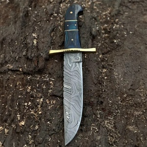 Cuchillo Bowie de Acero de Damasco Personalizado con Mango de Madera Pakka, Cuchillo de Supervivencia Multifuncional para Camping, Garantía de 3 Años - Product Image 2