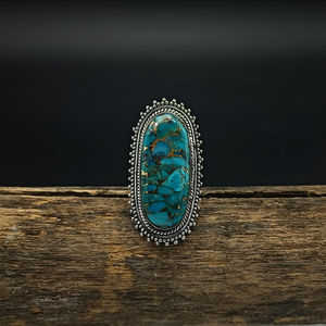 Blue Copper <b>Turquoise</b> 925 Sterling Silver <b>Ring</b> For Women Handmade Jewelry Gift For Wedding Anniversary Gift For Her Boho <b>Ring</b> - Product Image 1