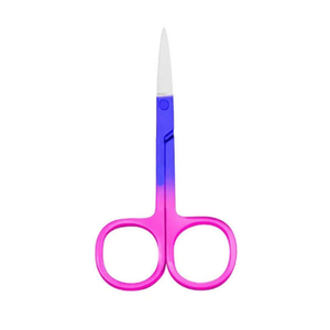Ciseaux professionnels de beauté à lame droite en acier inoxydable pour sourcils et cils, pointe arrondie, durables, design simple, confortables - Product Image 1