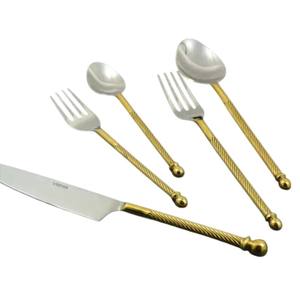 Juego de cubiertos de acero inoxidable de calidad creativa, juego de cubiertos plateados, diseño moderno y elegante, juego de utensilios de mesa para uso en la cocina. - Product Image 2