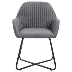 Ensemble de 4 chaises de salle à manger en tissu gris foncé avec structure en acier thermolaqué, élégantes et durables, pour l'ameublement de la maison - Product Image 3