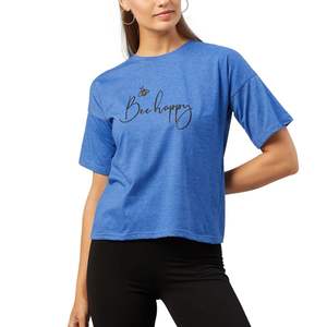 Camiseta Gráfica Personalizada para Mujer, 100% Algodón, Manga Corta, Corte Holgado Informal, Camiseta Estampada, Precio de Fábrica al por Mayor OEM - Product Image 1