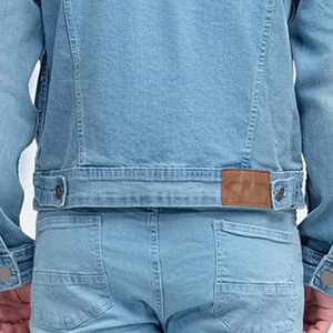 Veste en jean tissé légère décontractée pour homme, 100 % coton, couleur unie, taille personnalisée, coupe-vent, écologique, séchage rapide - Product Image 5