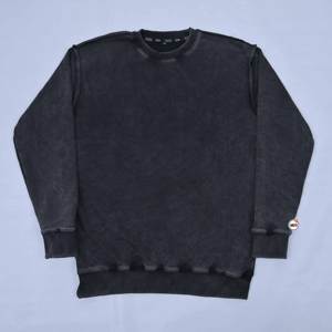 Sweat-shirt à col rond en molleton de coton vintage délavé à l'acide, de qualité supérieure, avec logo personnalisé, pour femmes - Product Image 4