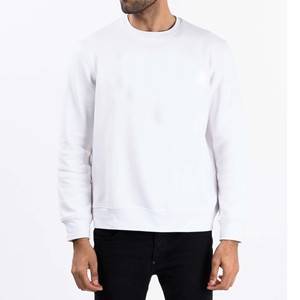 Men's White 100% Cotton <b>Crewneck</b> Sweatshirt Regular Fit Casual Pullover Knitted Solid Color Autumn Wear Printed graphic <b>crewneck</b> - Product Image 1