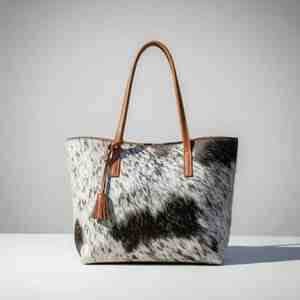 Bolso Tote Abierto de Cuero con Pelo de Vaca para Verano, Personalizado al por Mayor, Bolso de Mano de Lujo para Mujer, Bolso de Hombro de Moda LHTB-0137 - Product Image 1