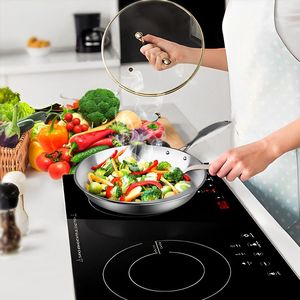 Padella da cucina a induzione in acciaio inossidabile di grado superiore 20cm - Product Image 3