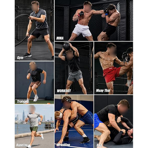 <b>Men</b> Boxing Shorts Satin Lightweight Sublimation Printed Side Slit High Kick Fight <b>Trunks</b> - Product Image 5