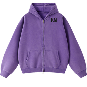 KM Venta al por Mayor Sudaderas y Hoodies Casuales para Hombre, 100% Algodón, Lavado Ácido, Cierre Completo, Lisas y Personalizables de Alta Calidad - Product Image 2