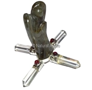 Vente en gros de statue d'ange en oeil de tigre en cristal naturel sculpté à la main de 2 pouces pour la décoration baguettes de massage européennes sculptées, magasin d'anges en pierre - Product Image 6