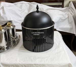 Nordic Style Matte Green <b>Buffet</b> Chafing Dish Decorative Brass Finish Food Warmer Elegant Event Catering <b>Server</b> for Weddings - Product Image 6