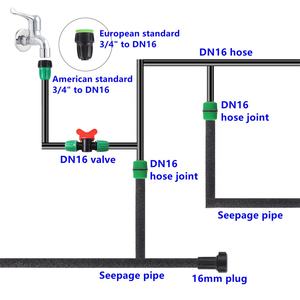 Kit d'arrosage du <span class=keywords><strong>jardin</strong></span>, connecteur <span class=keywords><strong>de</strong></span> <span class=keywords><strong>robinet</strong></span> DN16, Tube <span class=keywords><strong>de</strong></span> fuite en PVC, raccords d'irrigation, DIY, tuyau d'arrosage <span class=keywords><strong>de</strong></span> 16mm - Product Image 2