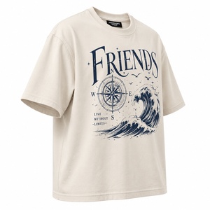 Camiseta de Manga Corta Extra Grande para Hombre con Estampado de Brújula Ondulada, Cuello Redondo Informal, Algodón Jersey Transpirable - Product Image 3