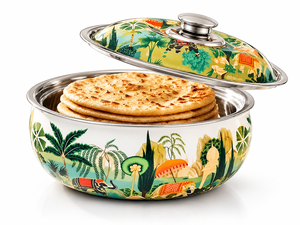 Casserole moderne ronde en acier inoxydable émaillé avec couvercle - Product Image 2