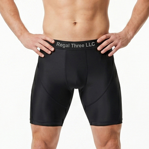 Customized Logo Printed <b>Compression</b> <b>Shorts</b> <b>Men</b> Yoga Fitness Base Layer <b>Shorts</b> Gym Workout Wear Slim Fit <b>Short</b> Elastic Waist - Product Image 1