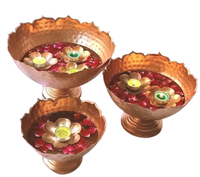 Ensemble de bols en laiton martelé, prix d'usine, décoration Diwali Puja, design moderne et antique, durable, pour usage intérieur, flottant sur l'eau