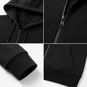 Mens soft zip hoodie created for warmth comfort and freedom of movement with a clean modern appearance for daily use OEM - Product Image 5