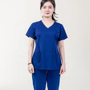 Uniformes Médicos Antiarrugas al por Mayor, Camisa de Lona Elástica para Hombres y Mujeres - Product Image 3