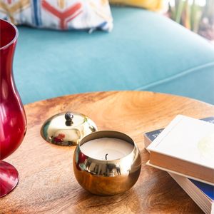 Bougie en cire de soja biologique non toxique parfumée à la vanille dans un bocal en laiton |   Bougie parfumée de luxe pour la décoration de la maison, festival de Thanksgiving - Product Image 5