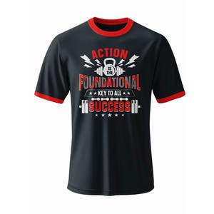 ผู้ผลิตเสื้อยิมผู้ชายแบบสลิมฟิต แห้งเร็ว คุณภาพสูง ออกแบบใหม่ ปี 2026 รับทำโลโก้ตามสั่ง - Product Image 3