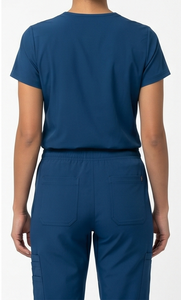 Women's Blue <b>Scrub</b> <b>Top</b> With Front Pockets Hospital Uniform Wear - Product Image 4