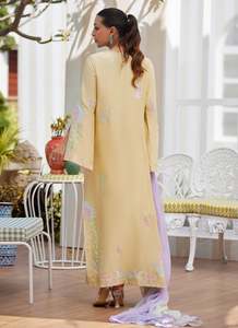 Pakistani Silk Summer Embroidered Formal Wedding Party Dresses for Women Knee-Length Wrinkle Free & Quick Dry - Product Image 3