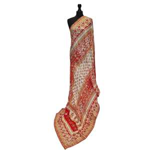 Elegant Silk Mirror Embroidery Long Breathable Shawls Fashion <b>Scarves</b> Set Festive Wedding Party Wear Traditional Handmade Women - Product Image 1