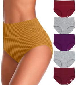 กางเกงในผู้หญิงทรงสูง ดีไซน์หรูหรา สวมใส่สบายทุกวัน เนื้อผ้าถักน้ำหนักเบา ระบายอากาศได้ดี ยืดหยุ่นอย่างอ่อนโยน กระชับพอดีตัว ผลิตแบบ ODM ครบวงจร - Product Image 1