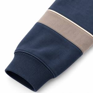 Mens Premium Contrast Wave <b>Crewneck</b> Sweatshirt Custom Casual Athletic Pullover Sportswear Cotton Polyester Fleece Windproof - Product Image 3