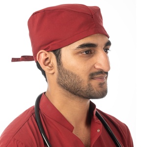 Men Surgical Scrub Cap Breathable Cotton Adjustable <b>Tie</b> <b>Back</b> Doctor Nurse Operating Room Medical Hat Custom Hospital Scrub Cap - Product Image 3