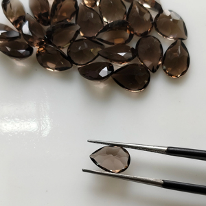 Cuarzo Ahumado Natural 10x7MM Corte Pera, Gema Suelta de la Mejor Calidad para la Fabricación de Joyas - Product Image 3