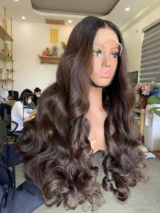 Perruques Vague Vietnamienne Personnalisées en Gros Paquets avec Dentelle Transparente Fermeture Frontale Remy Cheveux Double Trame-Cheveux Humains Bruts - Product Image 5