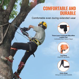 Set di 1 Paio di Ramponi in Acciaio per Arrampicata su Alberi, Capacità di Carico 350 libbre, Accessori per Imbracatura di Sicurezza e Corda di Sicurezza - Product Image 3