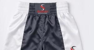 SUBHAY INTERNATIONAL Men's Boxing Shorts <b>White</b> Black Elastic Waist Breathable Polyester Regular Fit Adults All Seasons - Product Image 2