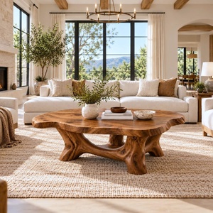 Luxali Modern Solid Wood Coffee Table Living Room Handmade Natural Eco-Friendly Durable Easy Clean Antique Decor Home Furniture - Product Image 6