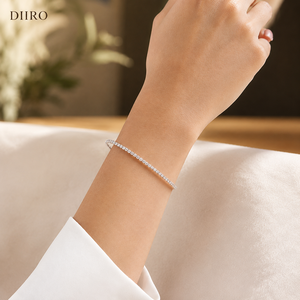 925 sterling <b>Silver</b> Moissanite Tennis <b>Bracelet</b> Round Brilliant Cut Diamond Channel Setting Women's Classic <b>Bracelet</b> - Product Image 5