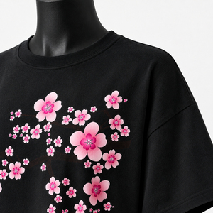 Camiseta de algodón extragrande premium para mujer, estampado de flores rosas, top de moda, camiseta personalizada para mujer, precio mayorista barato. - Product Image 6