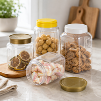 Bocaux alimentaires transparents en PET à large ouverture, de 30 ml à 1000 ml, avec couvercles, pour le miel, la gelée, le sucre, les collations et l'emballage d'aliments pour bébés (vente en gros)