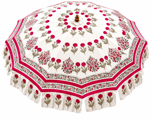 Sombrilla de Jardín de Lujo con Bordado Floral, Decorativa para Exteriores, Parasol para Patio, Hecha a Mano, Estilo Bohemio Indio, Mayorista B2B OEM - Product Image 1